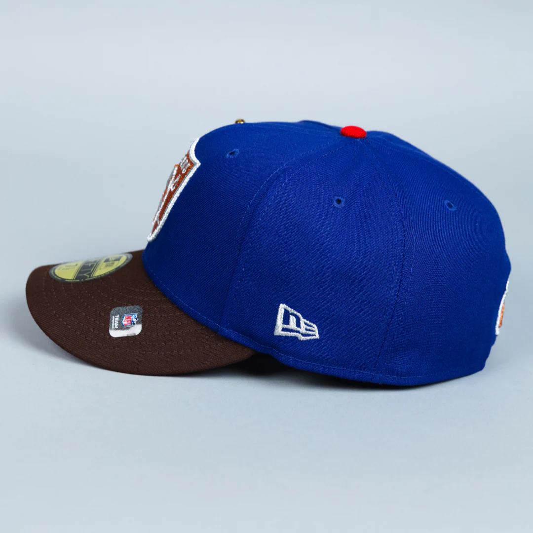 NEW ERA EXCLUSIVE 59FIFTY DARK BLUE/ BROWN LAS VEGAS RAIDERS W/ DRAFT SIDE PATCH - Image 3